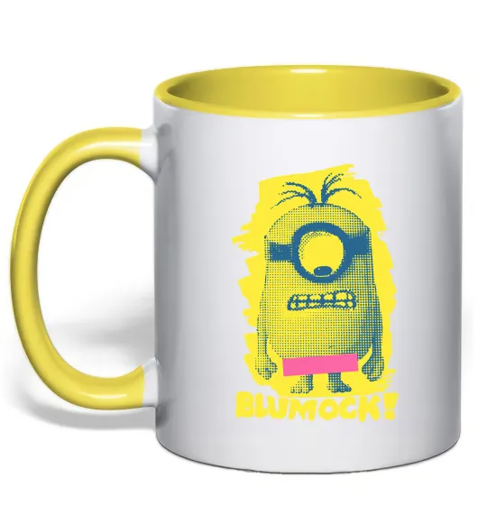 Чашка с цветной ручкой Minion blumock Лимонный фото