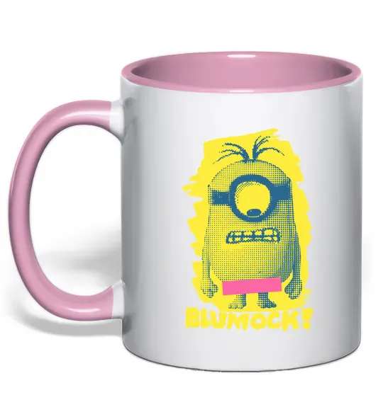 Чашка с цветной ручкой Minion blumock Нежно розовый фото