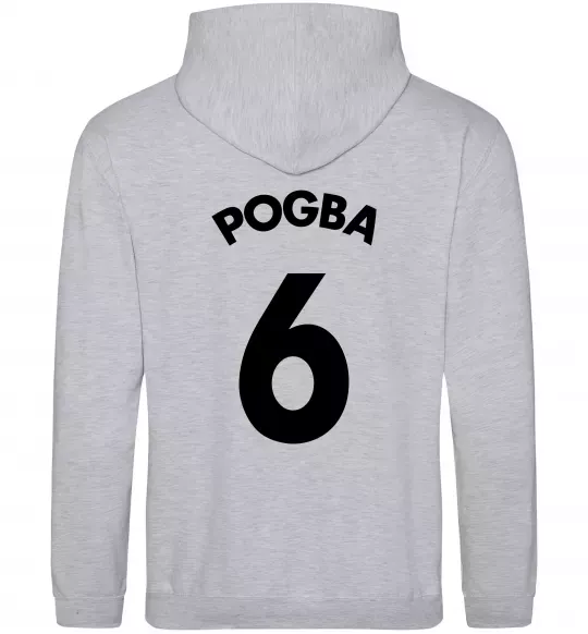 Мужская толстовка (худи) Pogba 6 Спина Серый меланж фото
