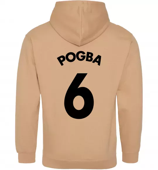 Мужская толстовка (худи) Pogba 6 Спина Песочный фото