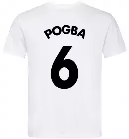 Мужская футболка Pogba 6 Спина Белый фото