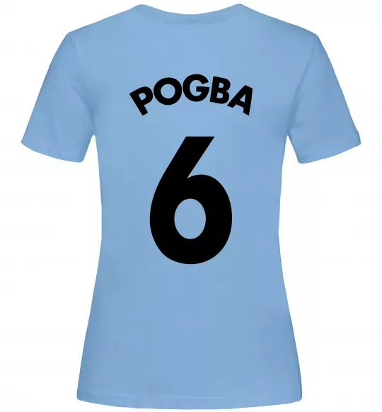 Женская футболка Pogba 6 Спина Голубой фото