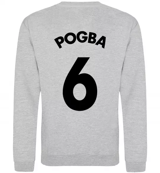 Свитшот Pogba 6 Спина Серый меланж фото