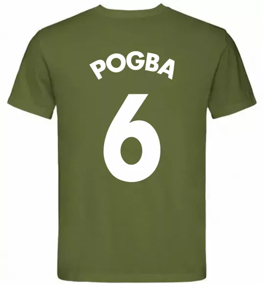 Мужская футболка Pogba 6 Спина Оливковый фото