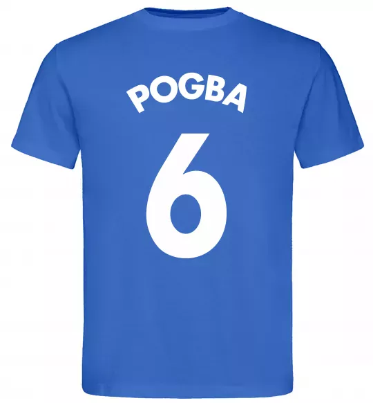 Мужская футболка Pogba 6 Спина Ярко-синий фото