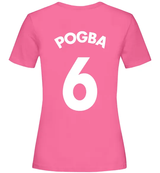 Женская футболка Pogba 6 Спина Ярко-розовый фото