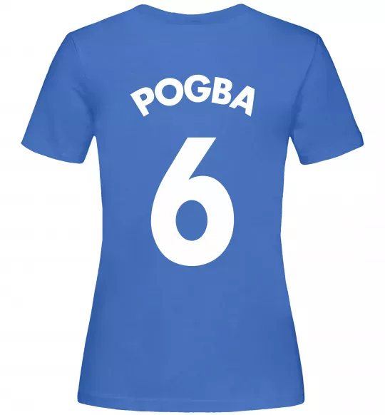 Женская футболка Pogba 6 Спина Ярко-синий фото