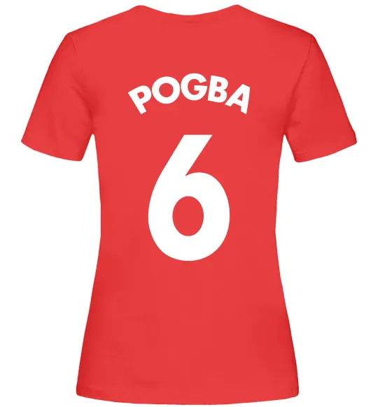 Женская футболка Pogba 6 Спина Красный фото