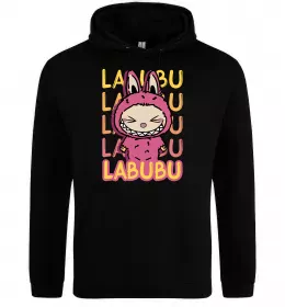 Мужская толстовка (худи) Cute Labubu Черный фото