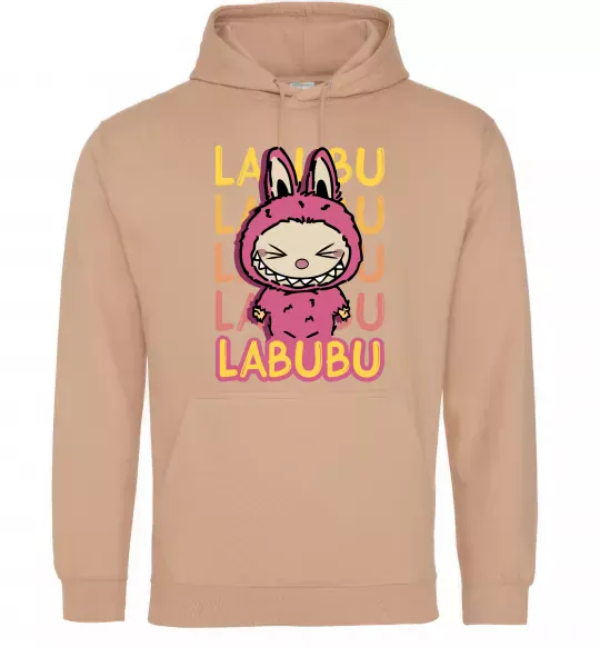Мужская толстовка (худи) Cute Labubu Песочный фото