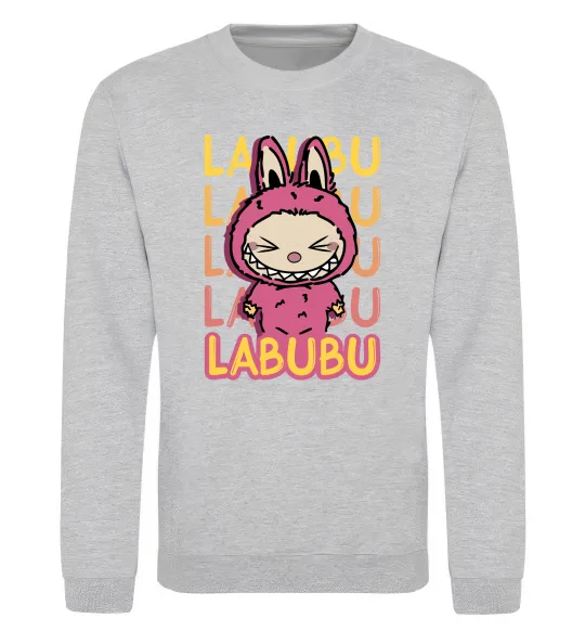 Світшот Cute Labubu Сірий меланж фото