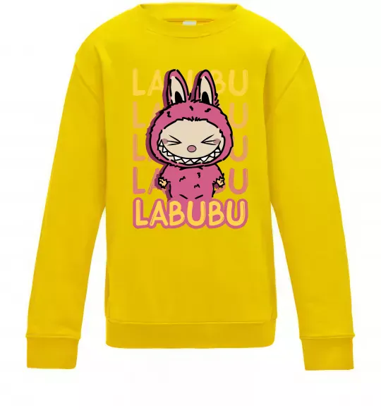 Дитячий світшот Cute Labubu Сонячно жовтий фото