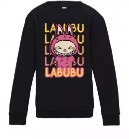 Детский Свитшот Cute Labubu Черный фото