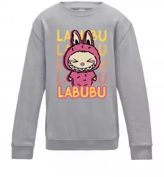 Дитячий світшот Cute Labubu Сірий меланж фото