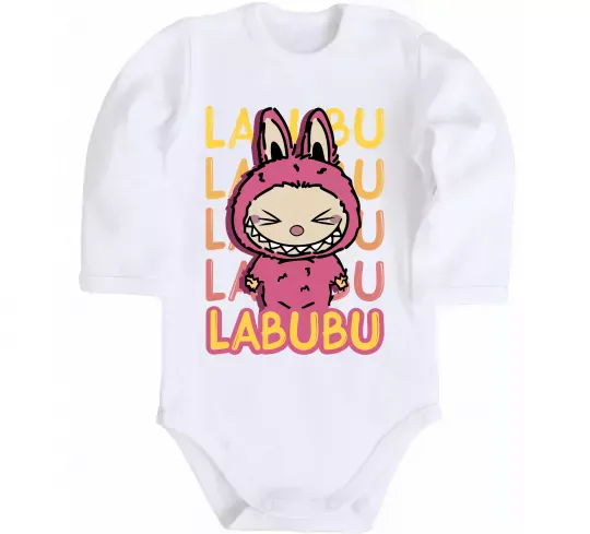 Дитячий бодік Cute Labubu Білий фото