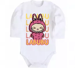 Дитячий бодік Cute Labubu Білий фото