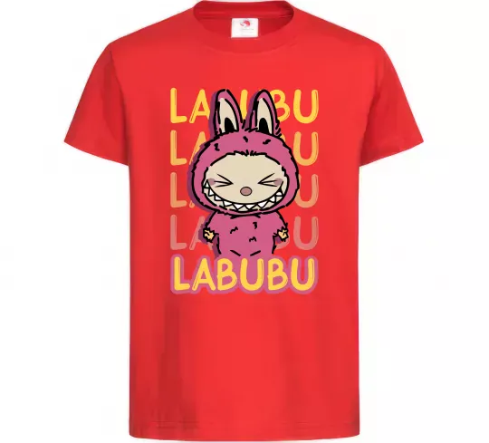 Дитяча футболка Cute Labubu Червоний фото