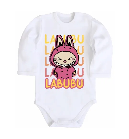 Дитячий бодік Cute Labubu Білий фото