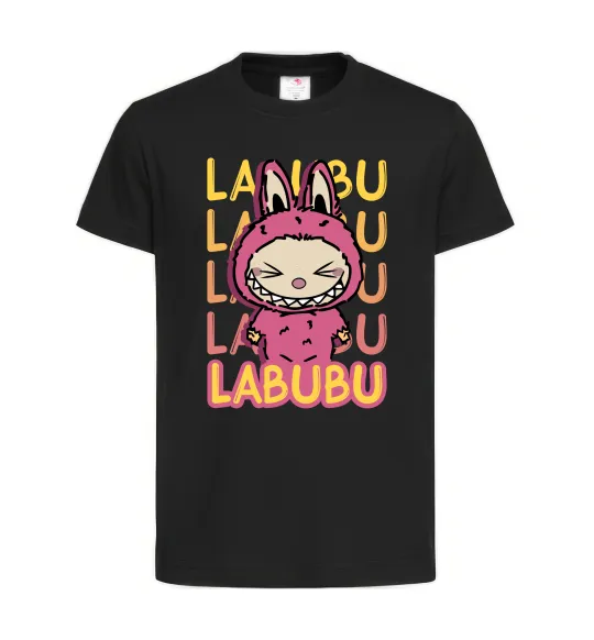 Дитяча футболка Cute Labubu Чорний фото