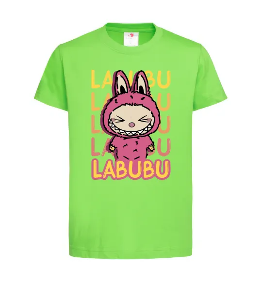 Дитяча футболка Cute Labubu Лаймовий фото