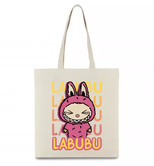 Эко-сумка Cute Labubu Бежевый фото