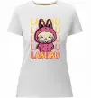 Жіноча преміум футболка Cute Labubu Білий фото