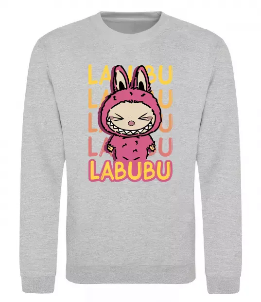 Свитшот Cute Labubu Серый меланж фото