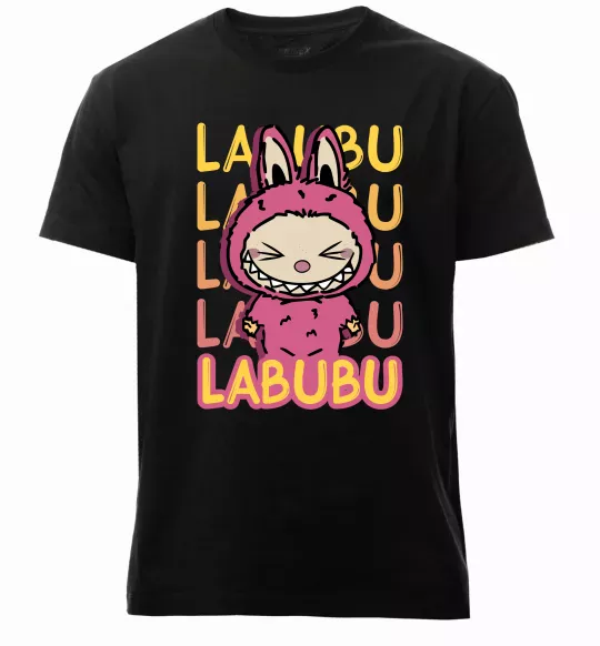 Мужская премиум футболка Cute Labubu Черный фото