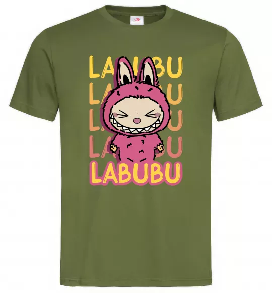 Чоловіча футболка Cute Labubu Оливковий фото