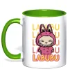 Чашка з кольоровою ручкою Cute Labubu Зелений фото