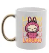 Чашка з кольоровою ручкою Cute Labubu Золото фото