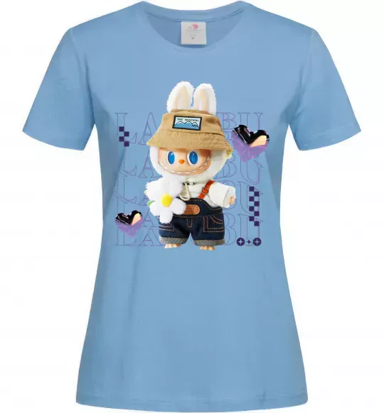 Женская футболка Fashion Labubu Голубой фото