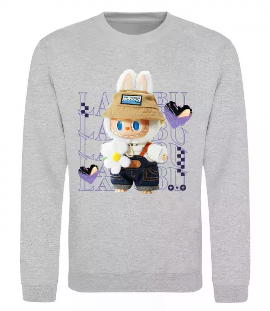 Свитшот Fashion Labubu Серый меланж фото