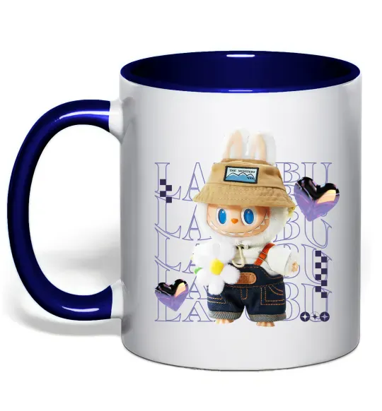 Чашка с цветной ручкой Fashion Labubu Глубокий темно-синий фото