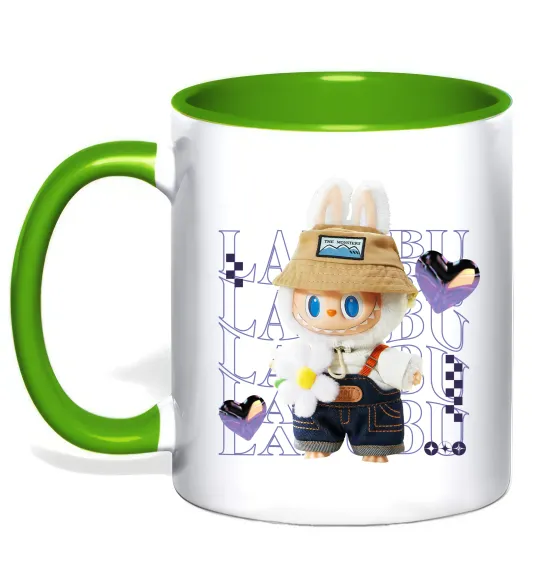 Чашка з кольоровою ручкою Fashion Labubu Лаймовий фото