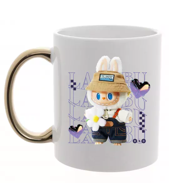 Чашка с цветной ручкой Fashion Labubu Золото фото