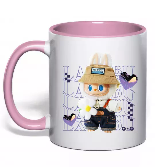 Чашка с цветной ручкой Fashion Labubu Нежно розовый фото