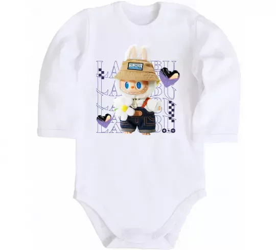 Детский боди Fashion Labubu Белый фото