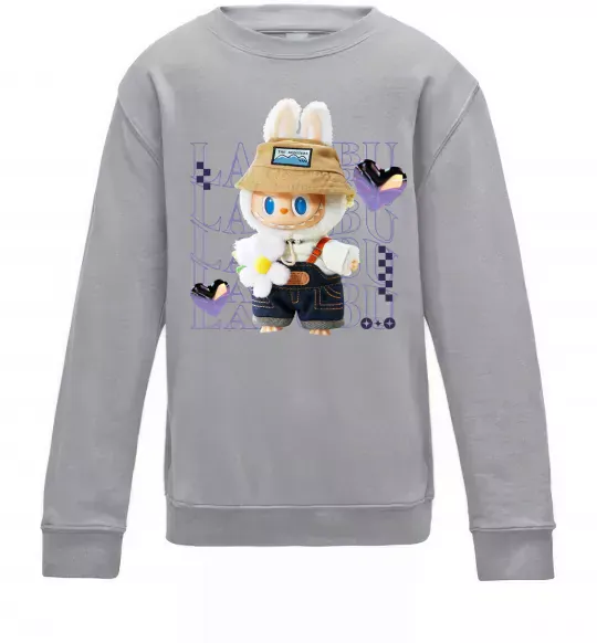 Дитячий світшот Fashion Labubu Сірий меланж фото