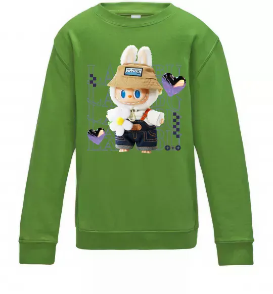 Дитячий світшот Fashion Labubu Лаймовий фото