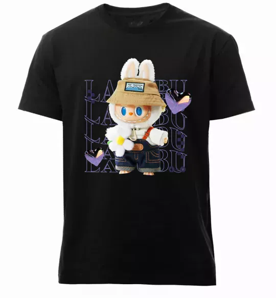 Мужская премиум футболка Fashion Labubu Черный фото