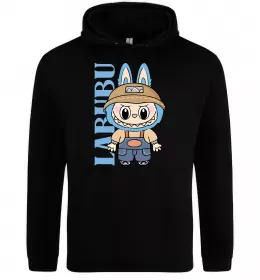 Женская толстовка (худи) Labubu золотий напис Черный фото