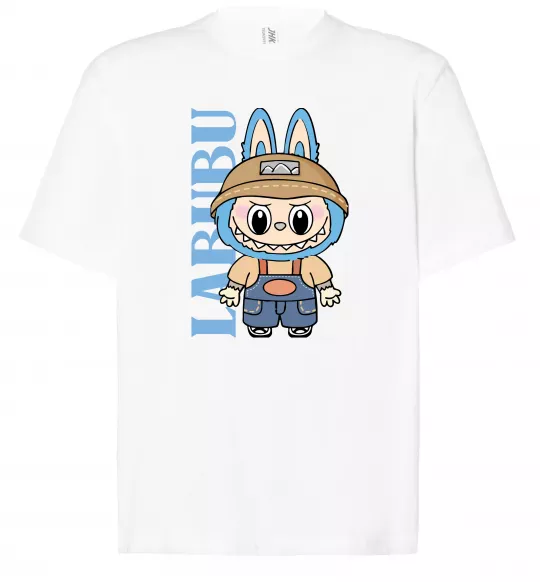 Футболка Оверсайз Labubu blue Білий фото