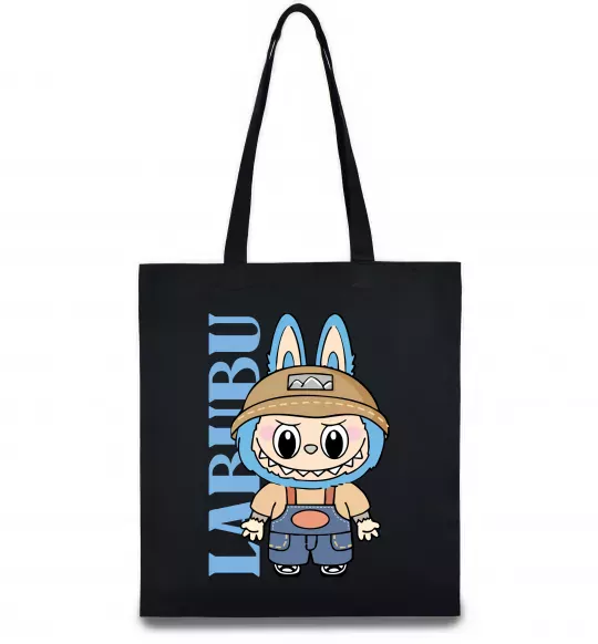 Еко-сумка Labubu blue Чорний фото