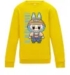 Детский Свитшот Labubu blue Солнечно желтый фото