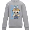 Детский Свитшот Labubu blue Серый меланж фото