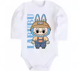 Дитячий бодік Labubu blue Білий фото