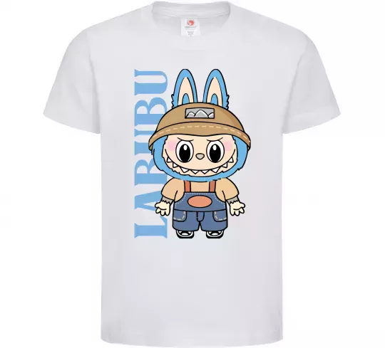 Детская футболка Labubu blue Белый фото