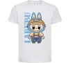 Детская футболка Labubu blue Белый фото
