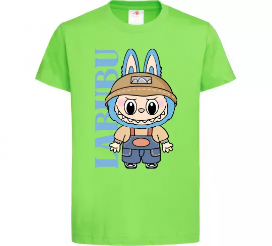 Детская футболка Labubu blue Лаймовый фото